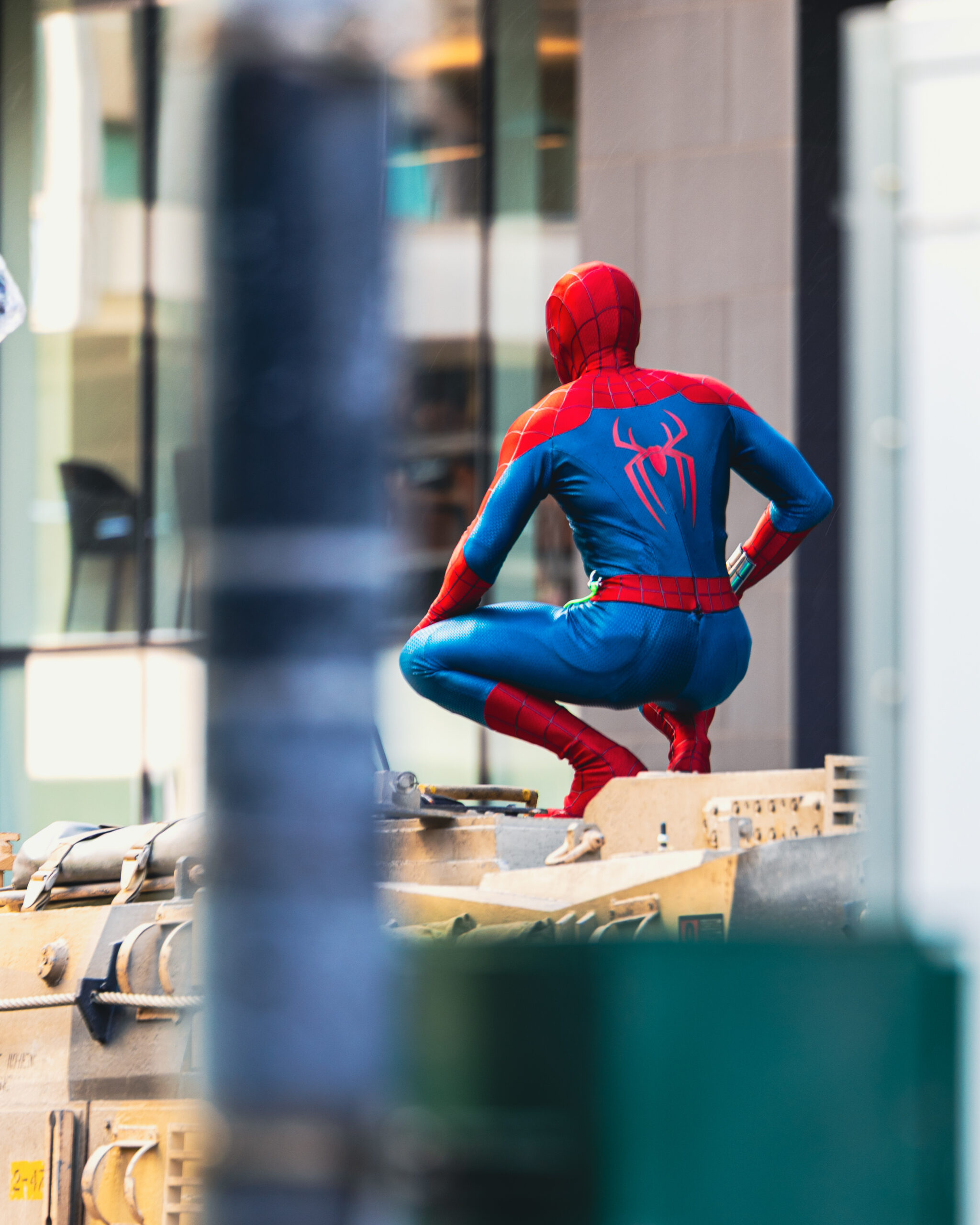 Spiderman sitting