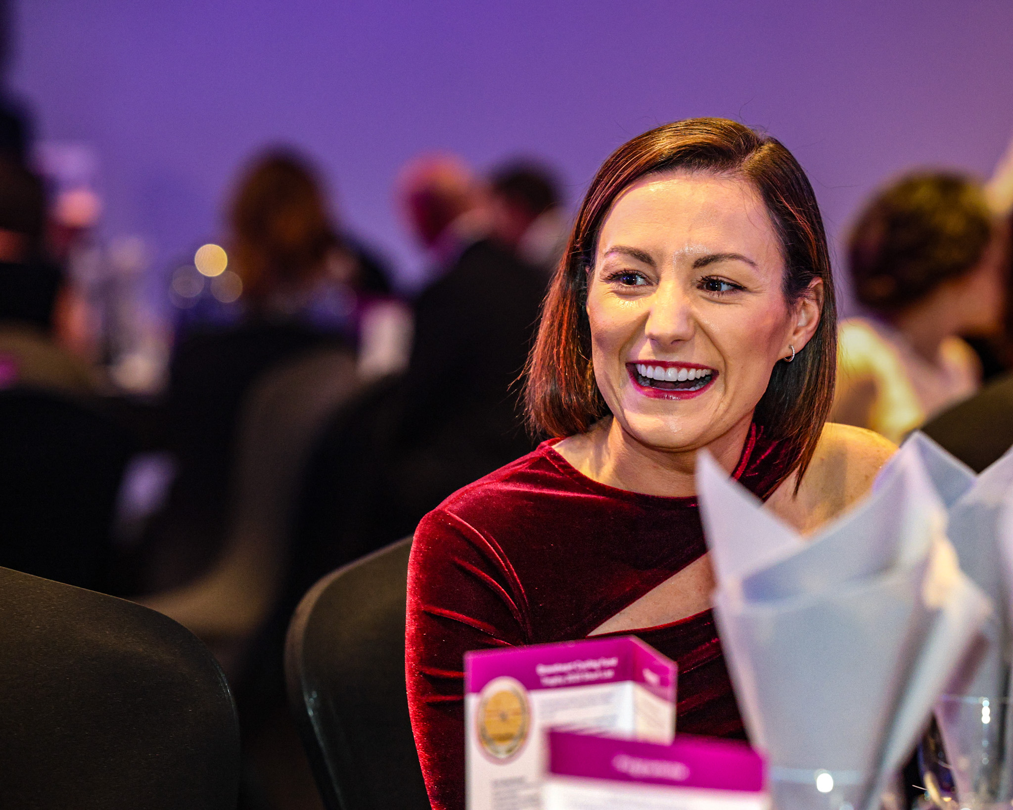 Braveheart Dinner Female Smile At Table