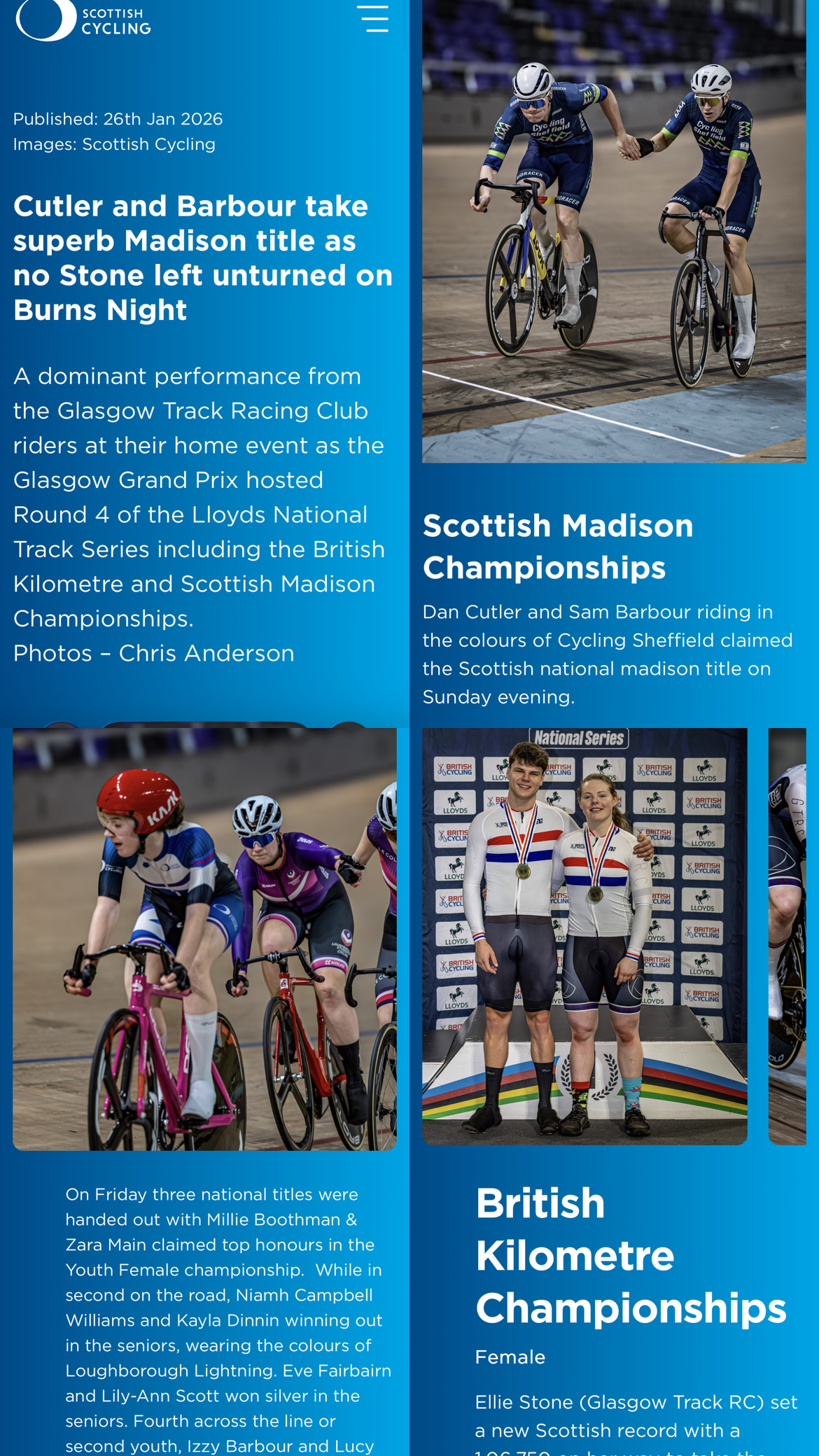 Scottish Cycling Nat Track Series Report Pr Coverage