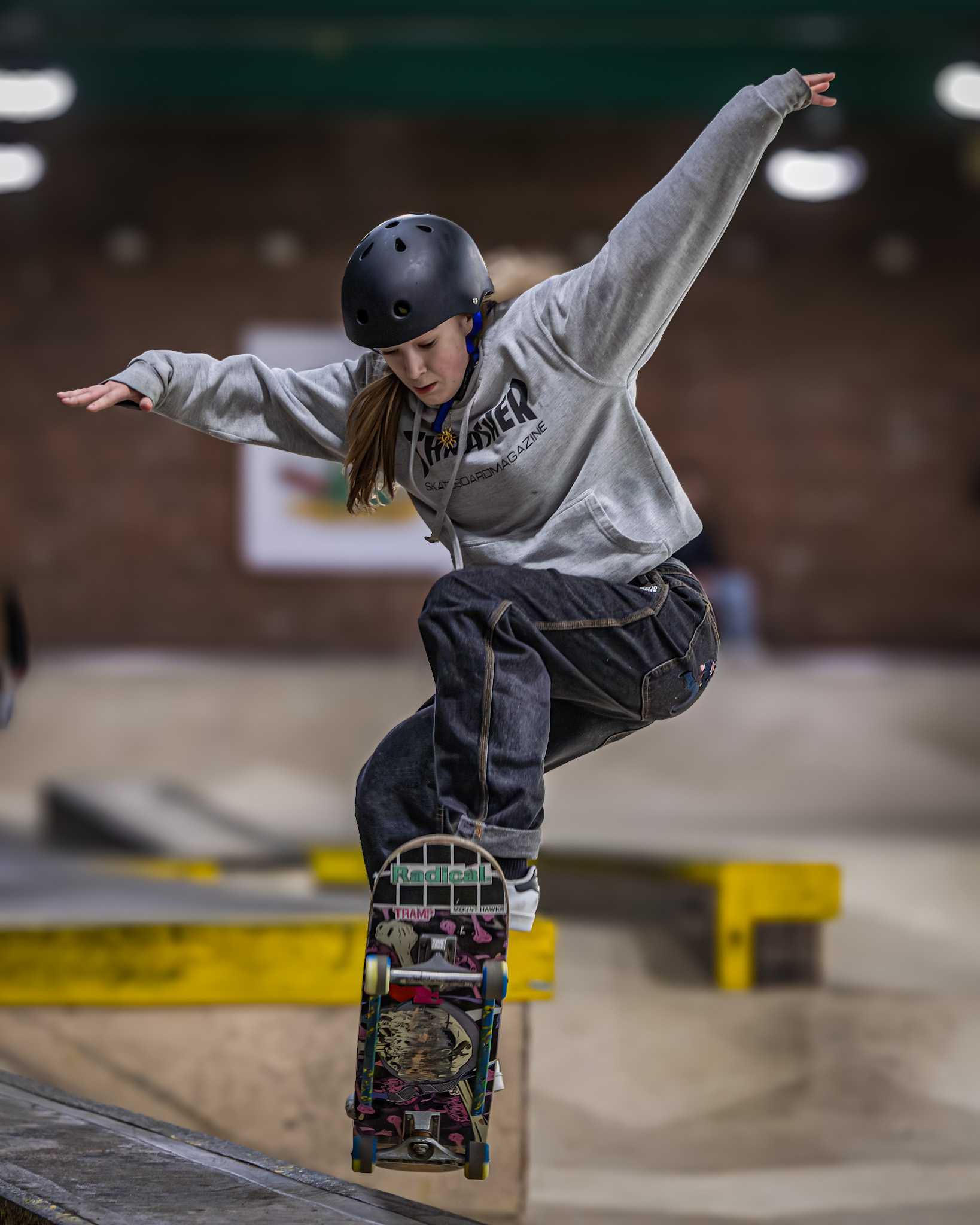 Skateboarding So Grey Hoodie Girl