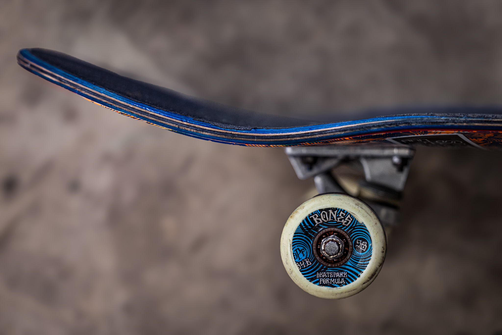 Skateboarding Scottish Open Close Up Of Bones Wheel